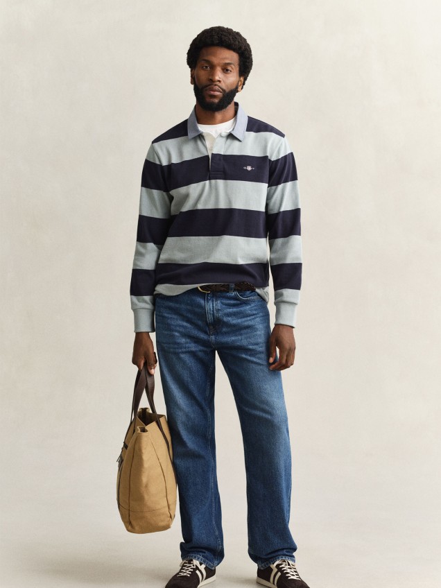 Polo de Manga Comprida às Riscas