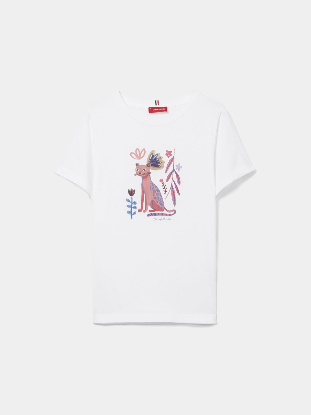 T-shirt com Estampado e Bordados