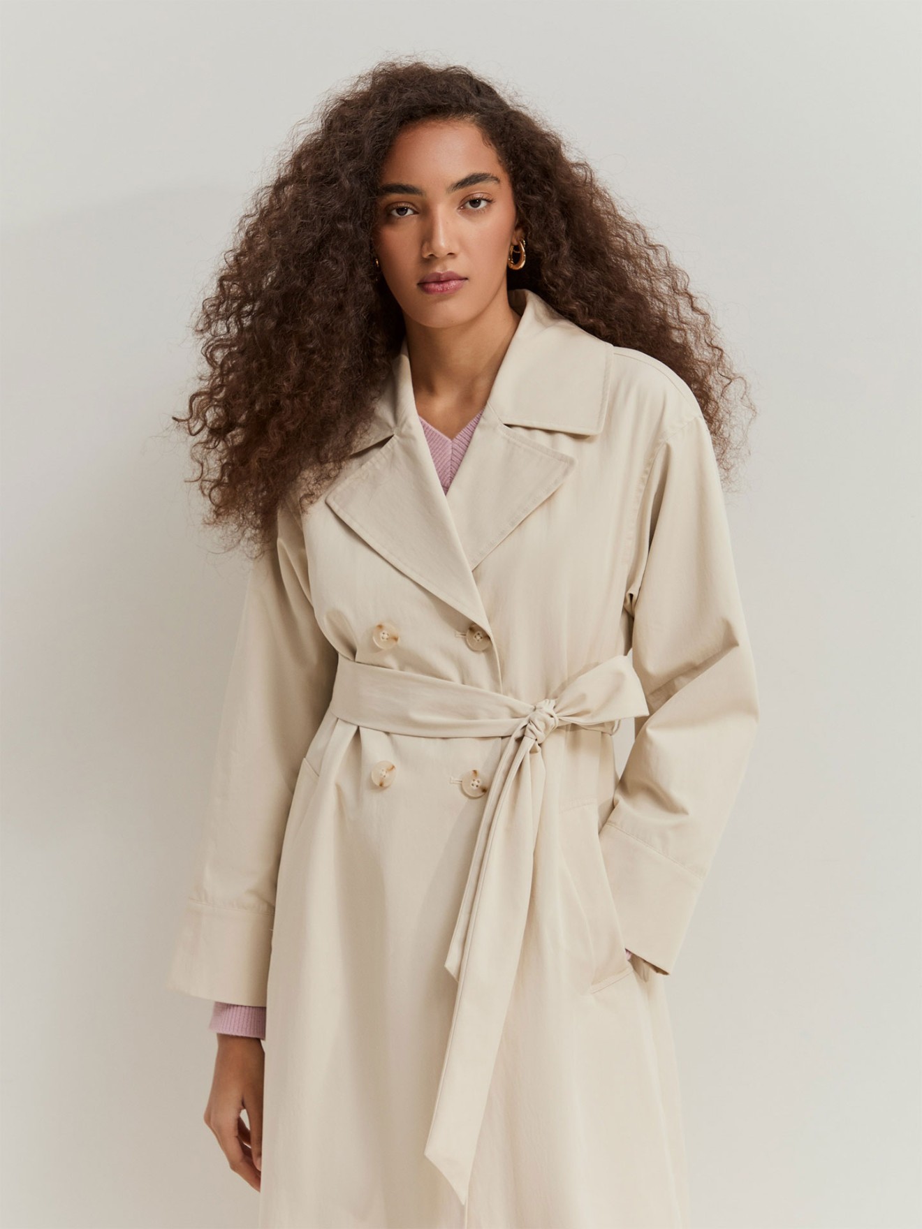 Gabardine Comprida de Trespasse com Cinto