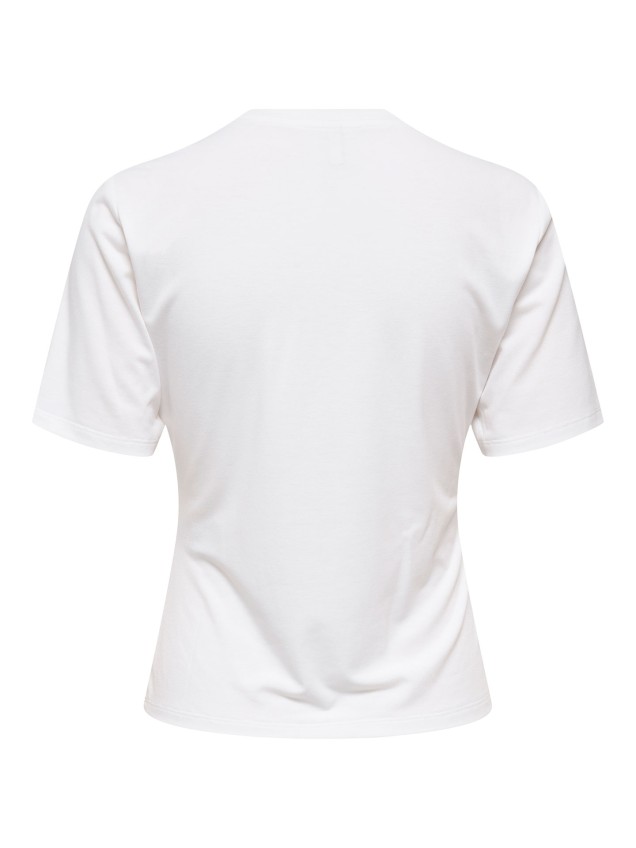 T-shirt Cropped com Detalhe Franzido