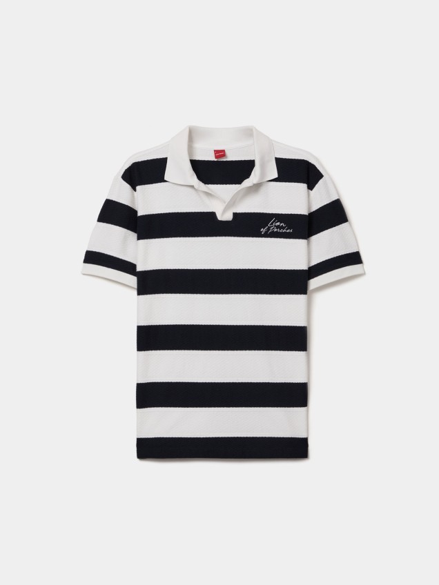 Polo de Manga Curta às Riscas