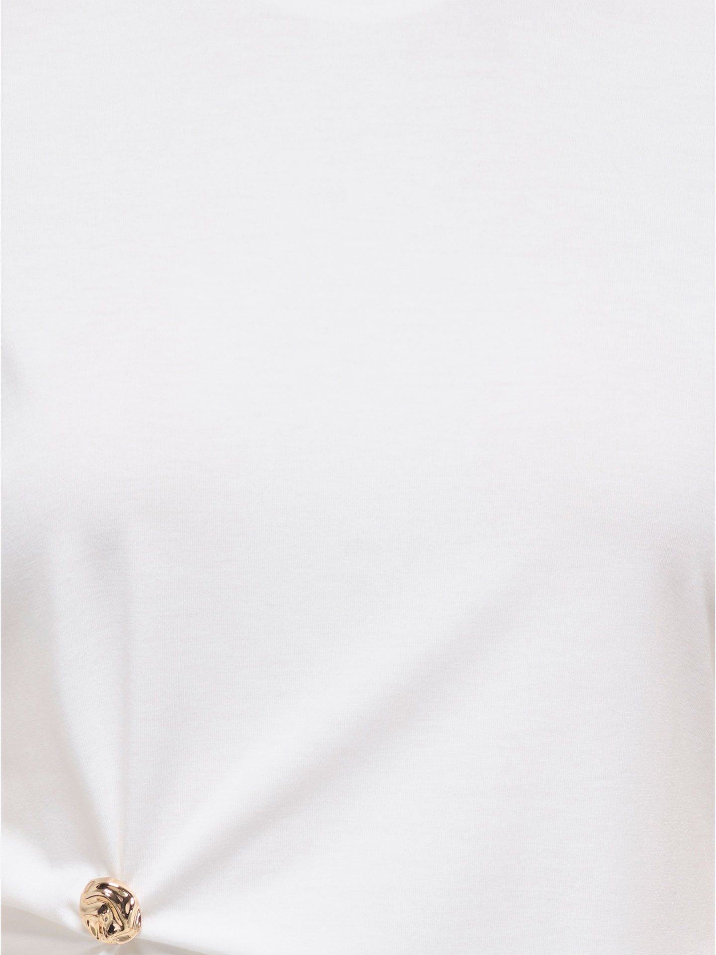 T-shirt Cropped com Detalhe Franzido