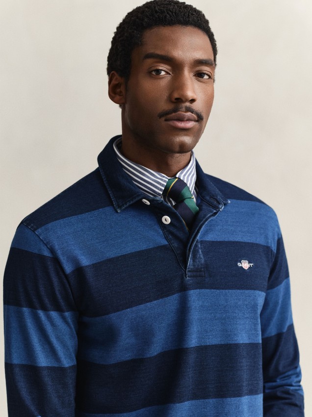 Polo de Manga Comprida às Riscas