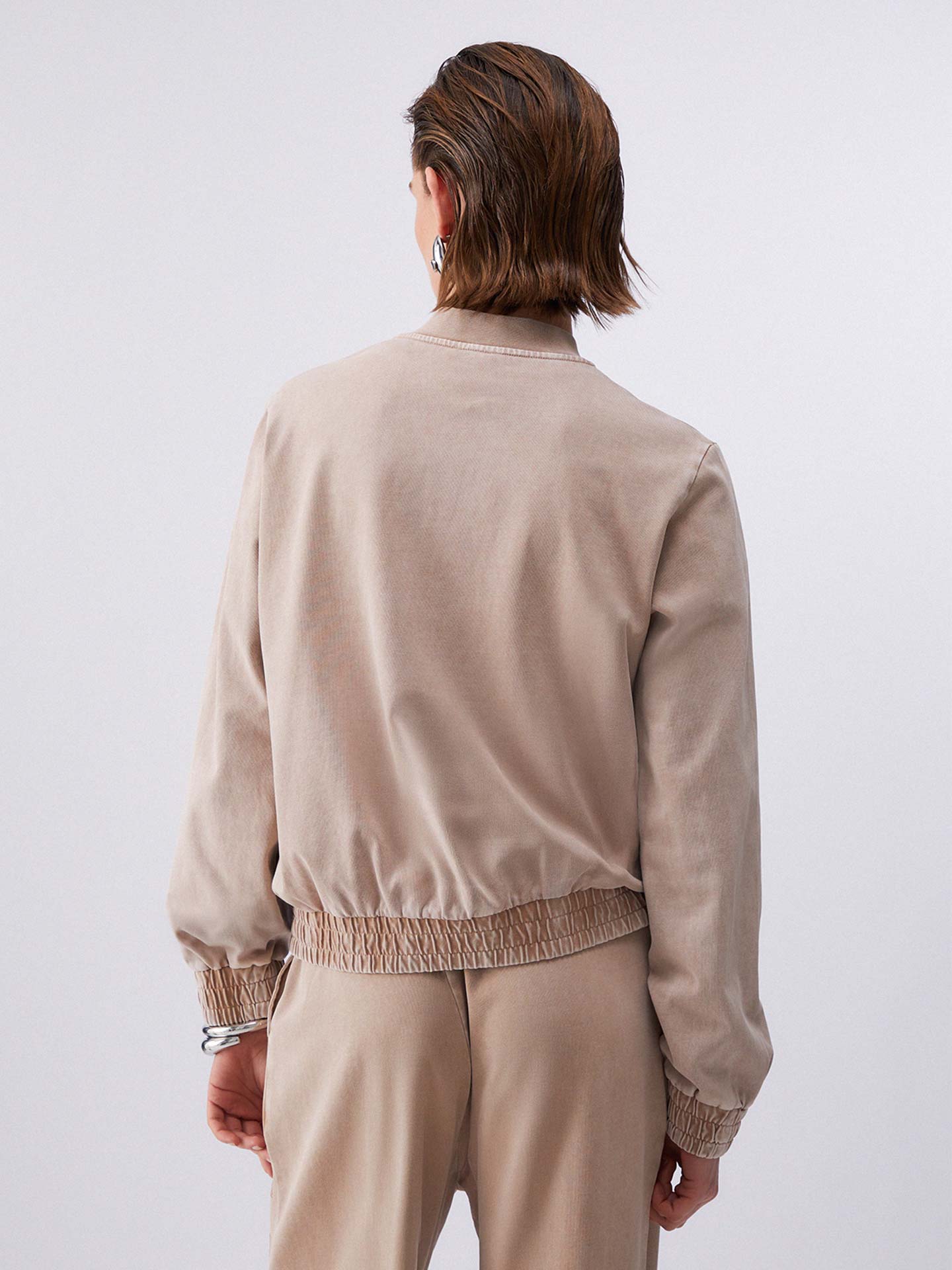 Blusão Bomber com Efeito Lavado