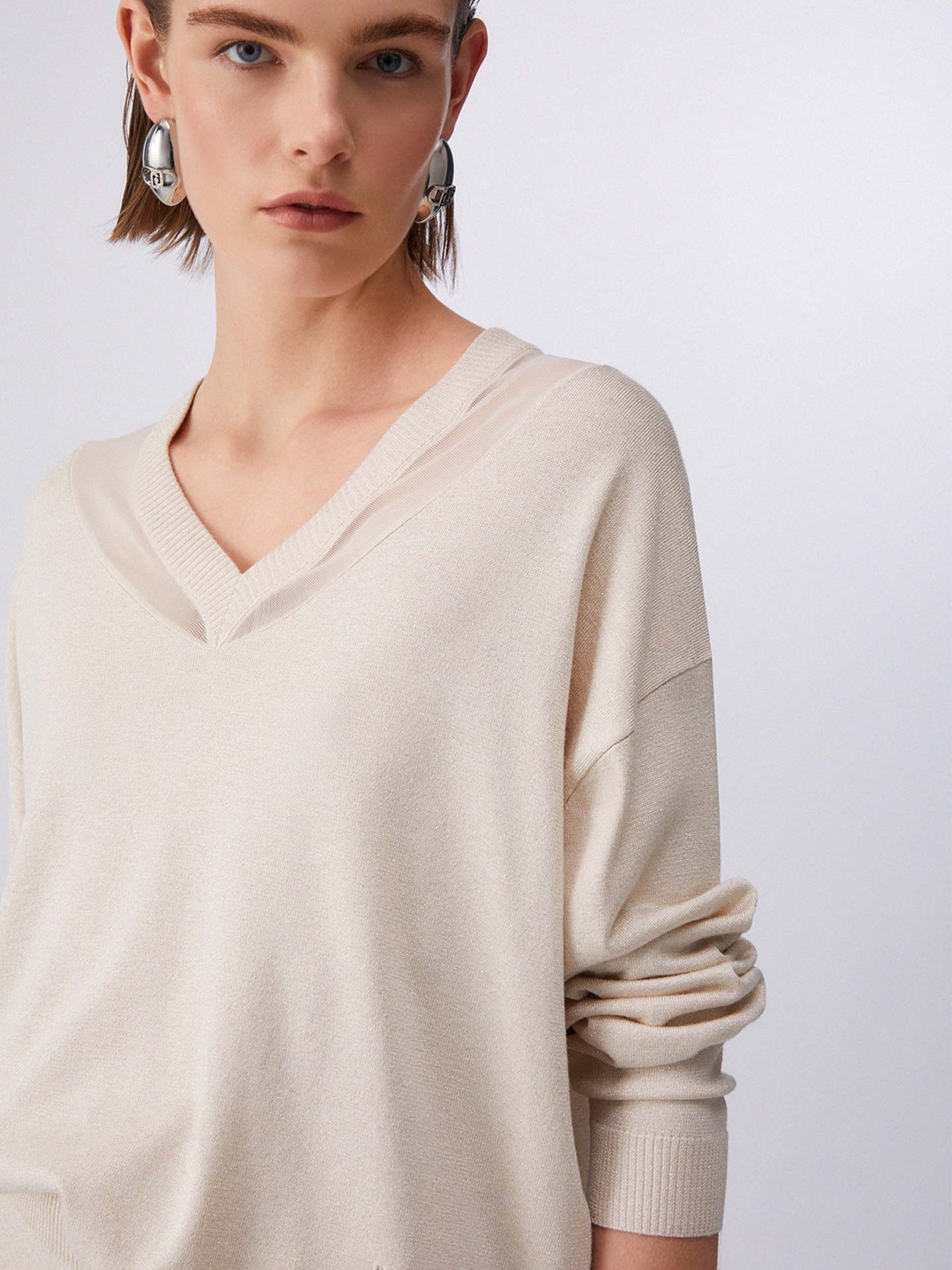 Camisola de Malha com Decote em V