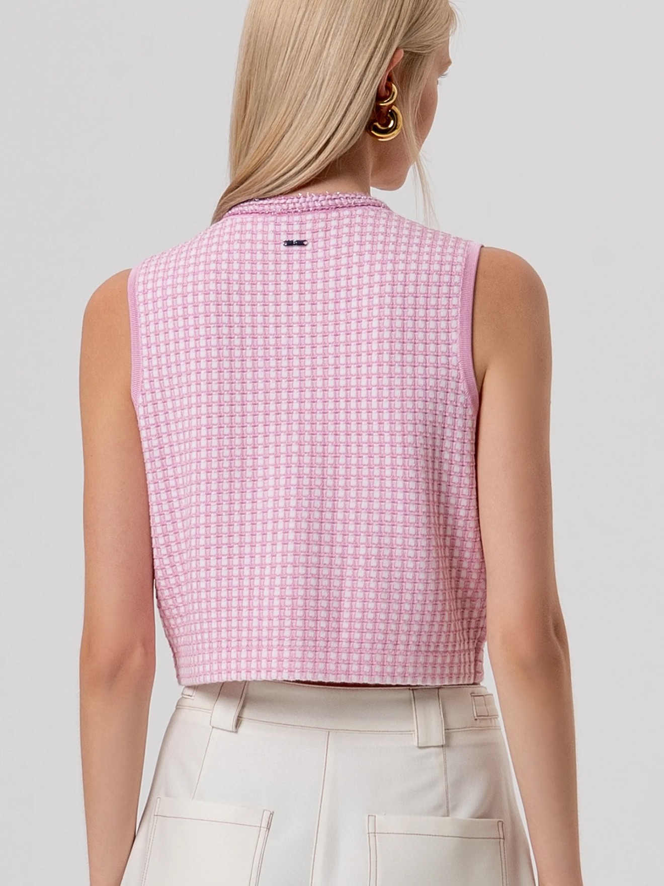 Colete Curto em Tweed