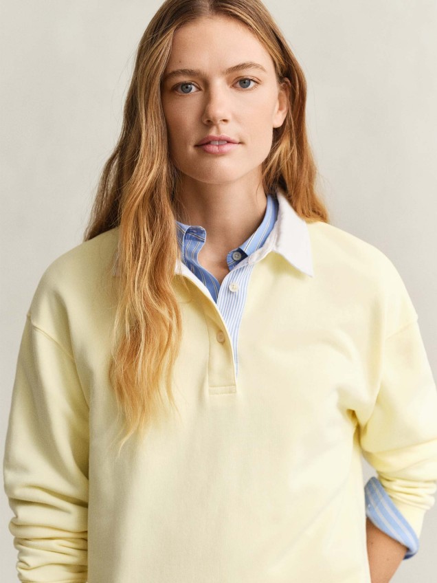 Sweatshirt com Gola de Polo