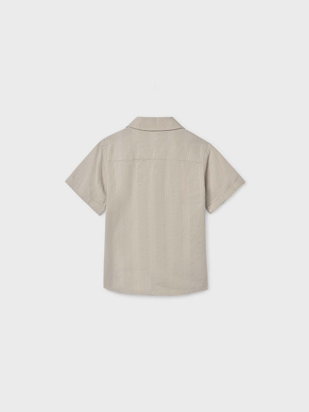 Camisa de Manga Curta com Textura