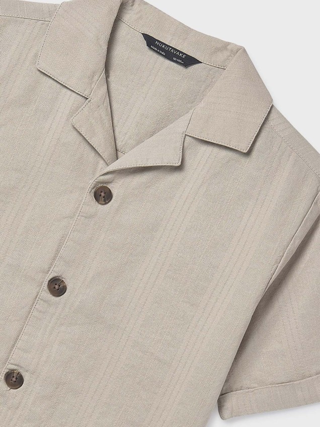 Camisa de Manga Curta com Textura
