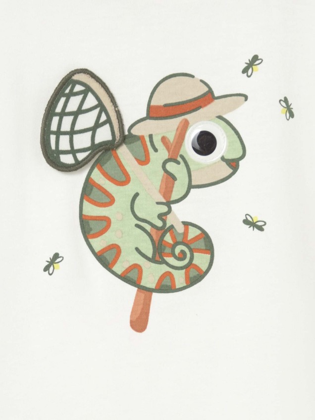 T-shirt com Estampado e Aplicações