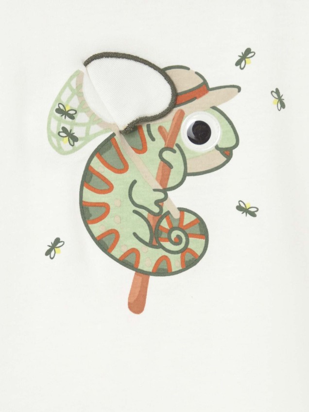 T-shirt com Estampado e Aplicações