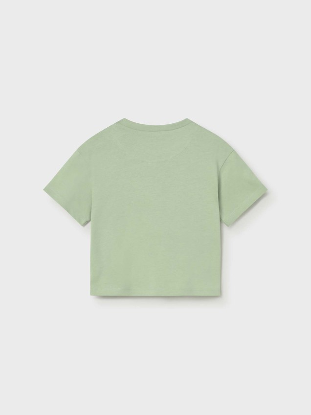 T-shirt com Bolso e Estampado