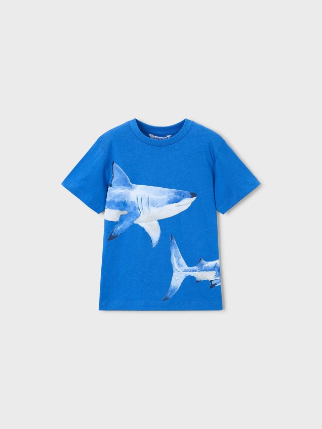 T-shirt com Estampado de Tubarão
