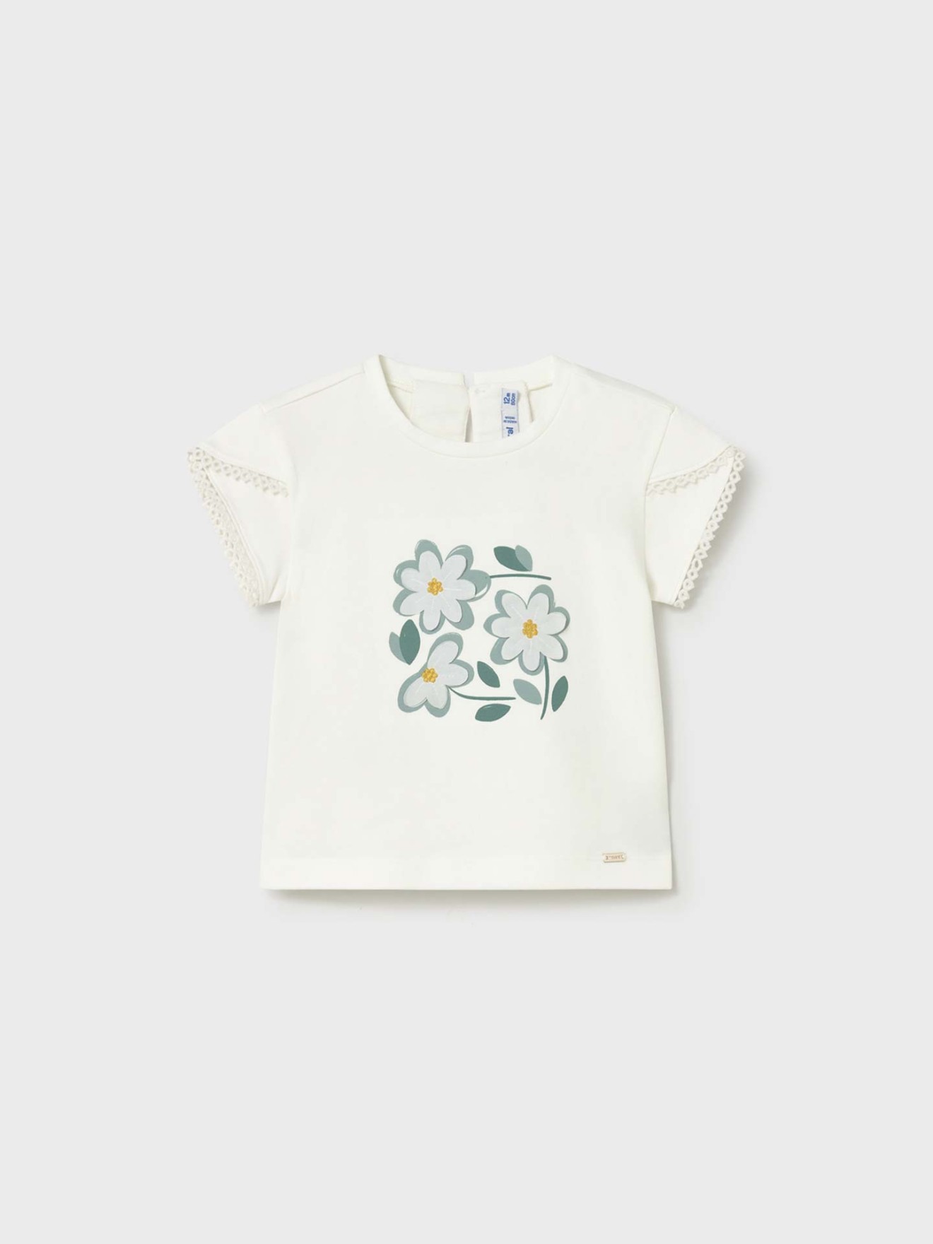 T-shirt com Estampado e Aplica��es Florais