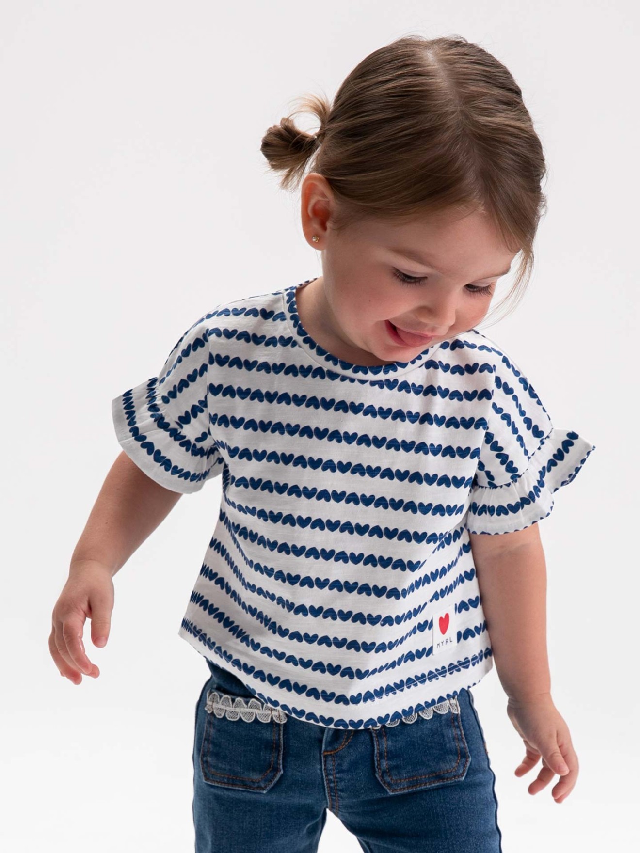 T-shirt com Estampado e Manga com Folho