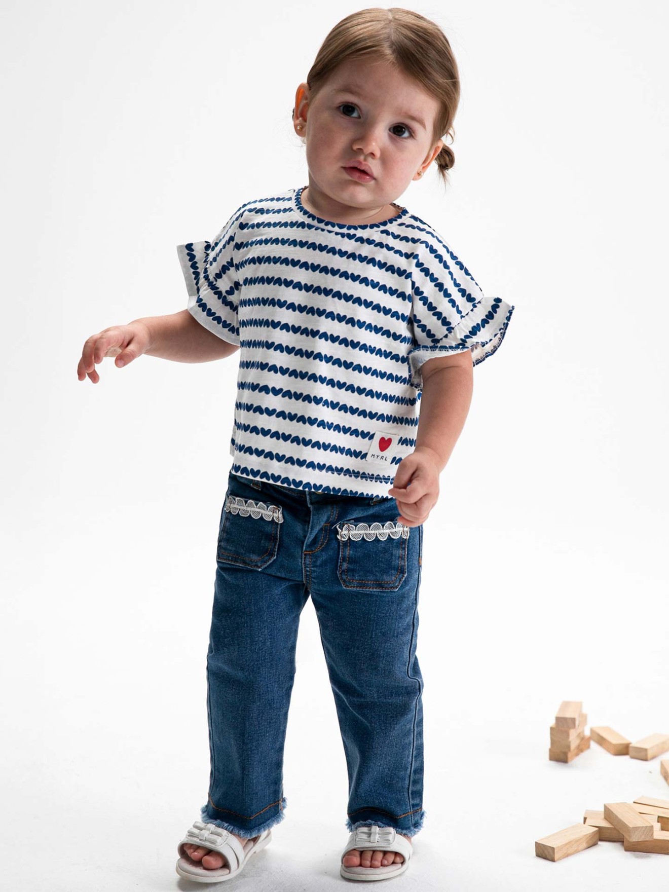 T-shirt com Estampado e Manga com Folho