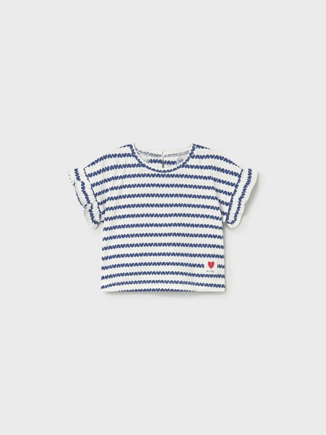 T-shirt com Estampado e Manga com Folho