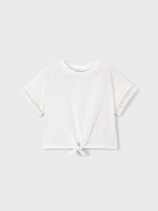 T-shirt com N� Frontal e Detalhe Bordado