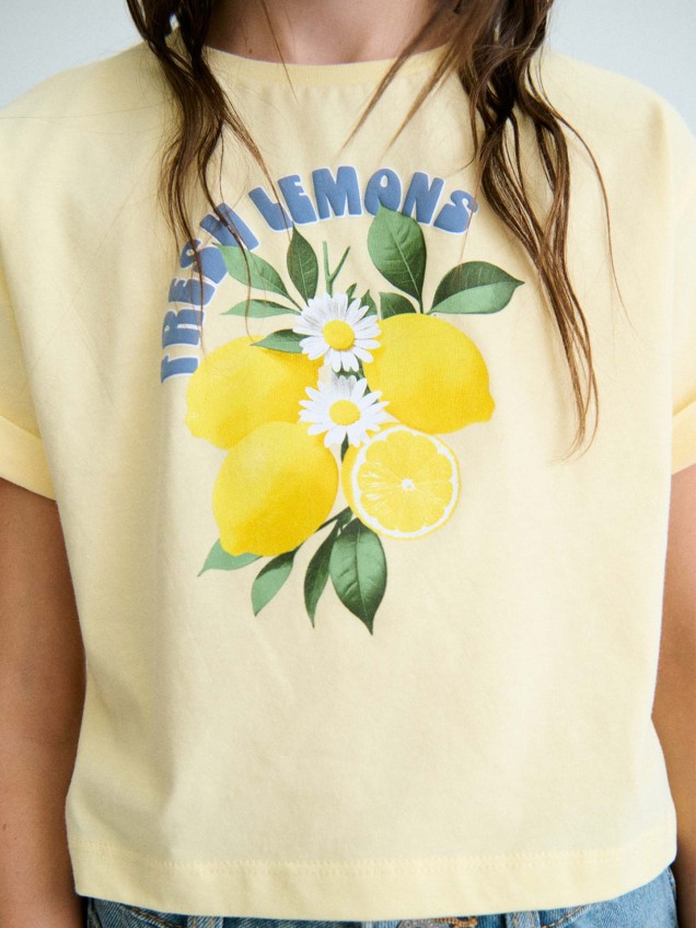 T-shirt com Estampado de Limões