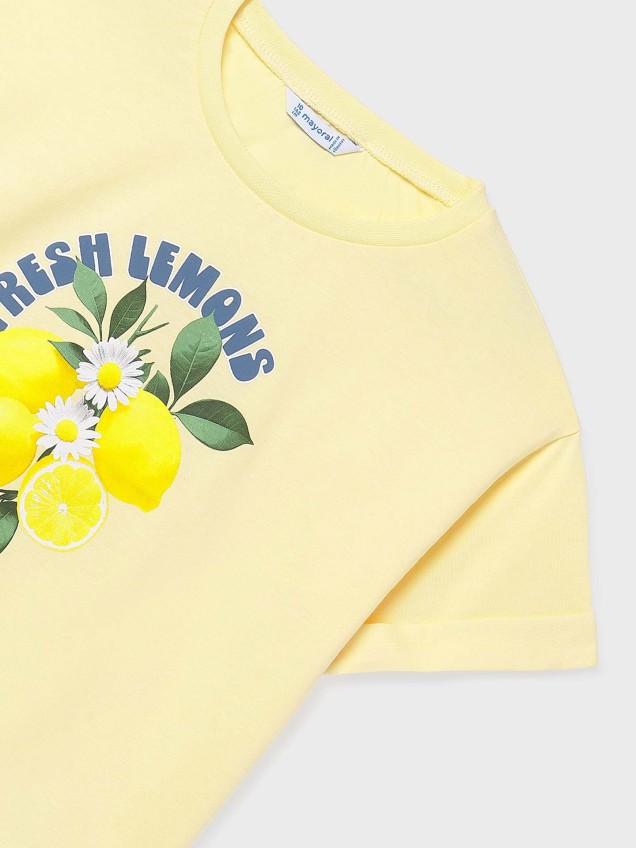 T-shirt com Estampado de Limões