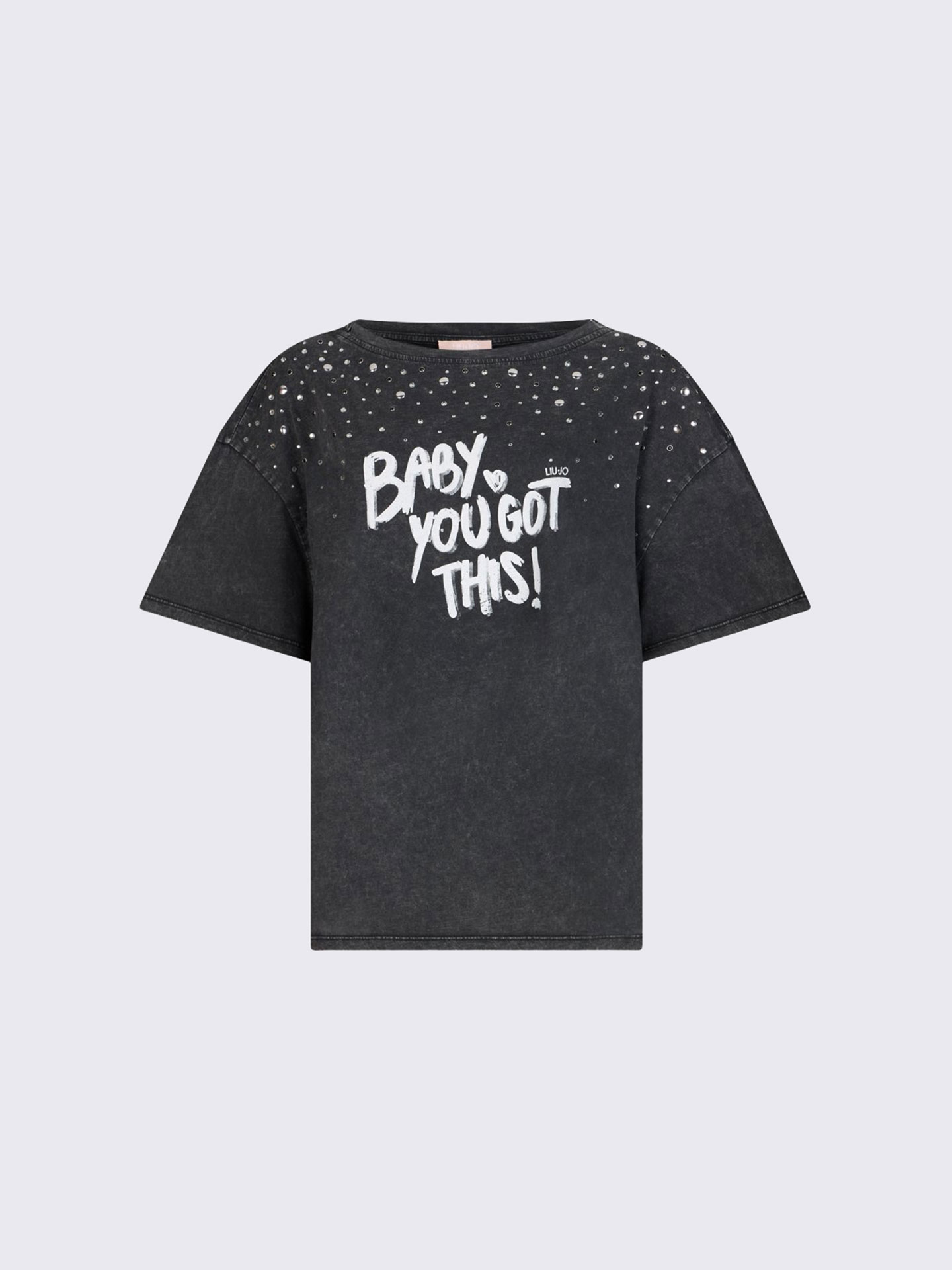 T-shirt Oversize com Estampado e Aplicações