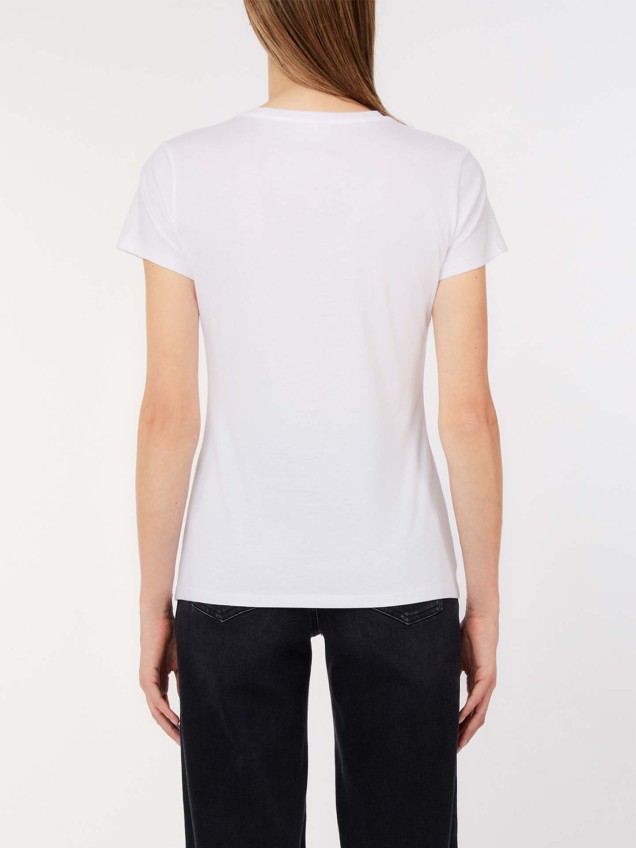 T-shirt com Estampado Floral e Brilhantes