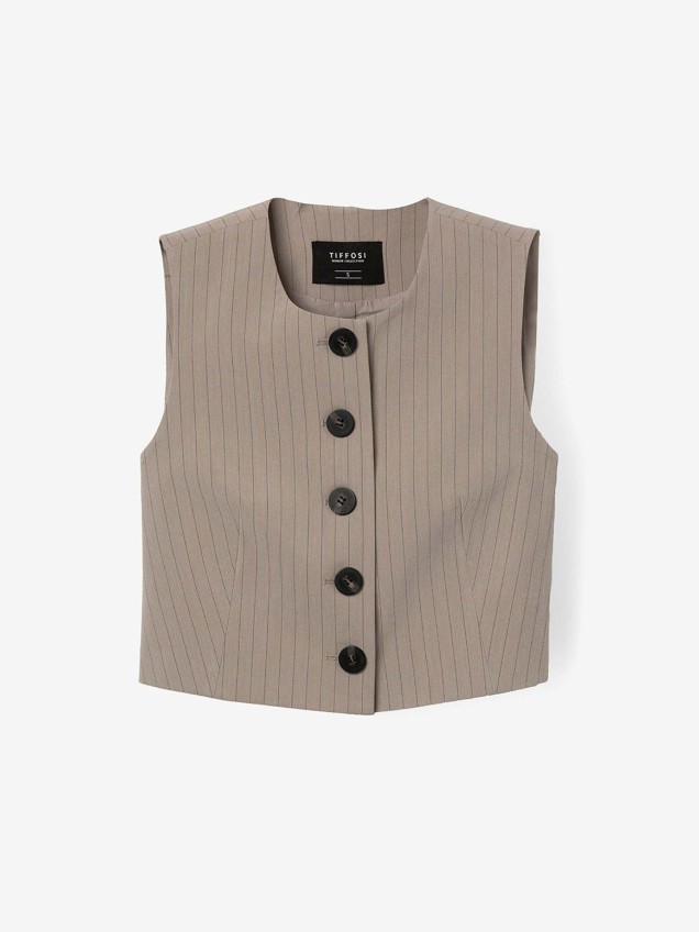 Colete Curto com Risca de Giz