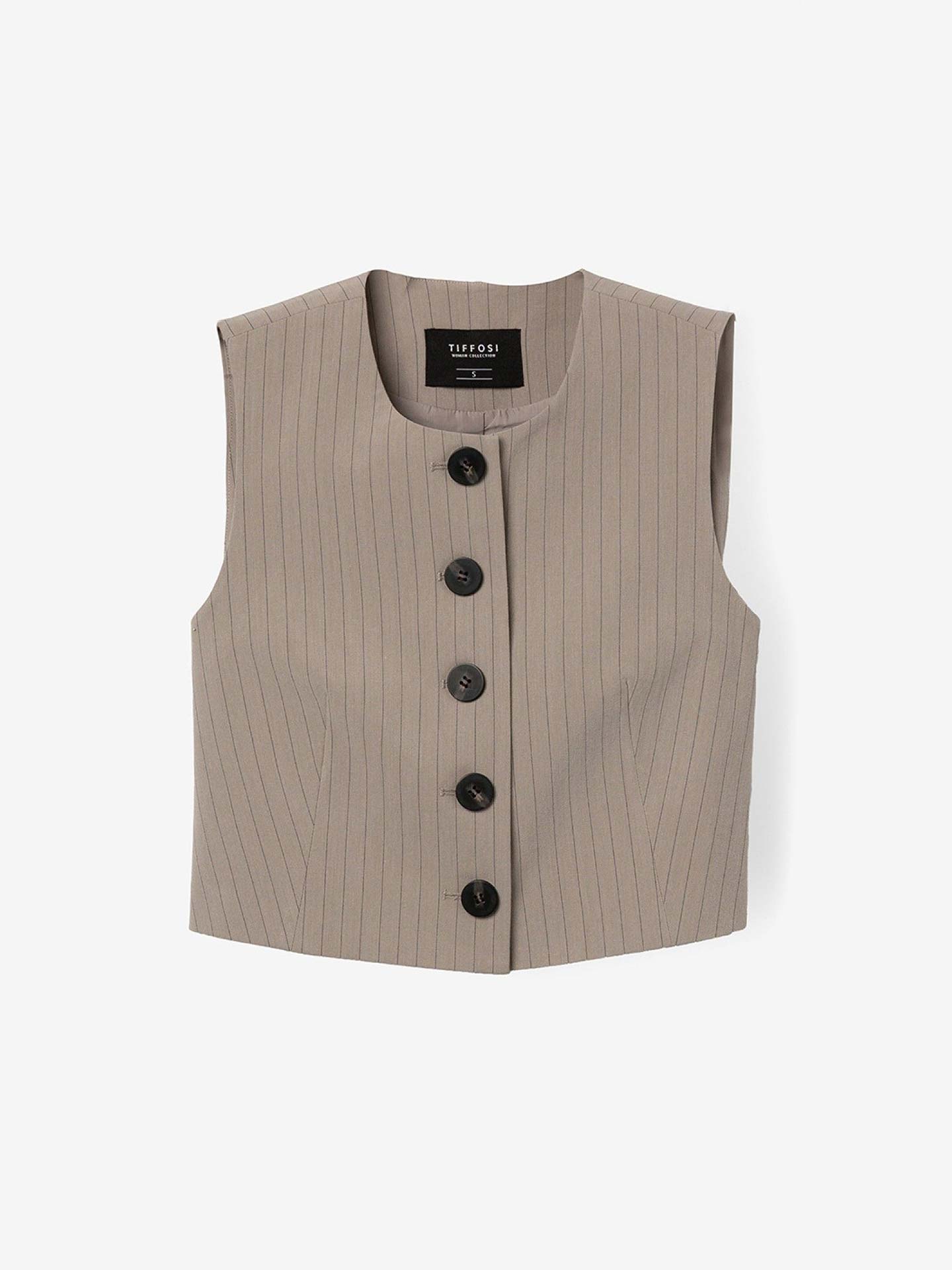 Colete Curto com Risca de Giz