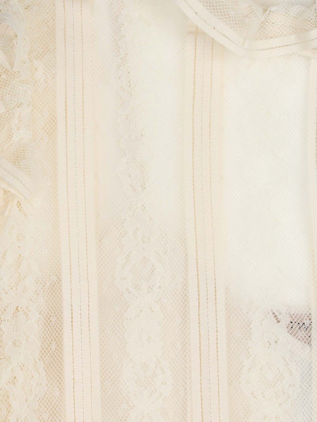 Blusa de Renda com Riscas Verticais