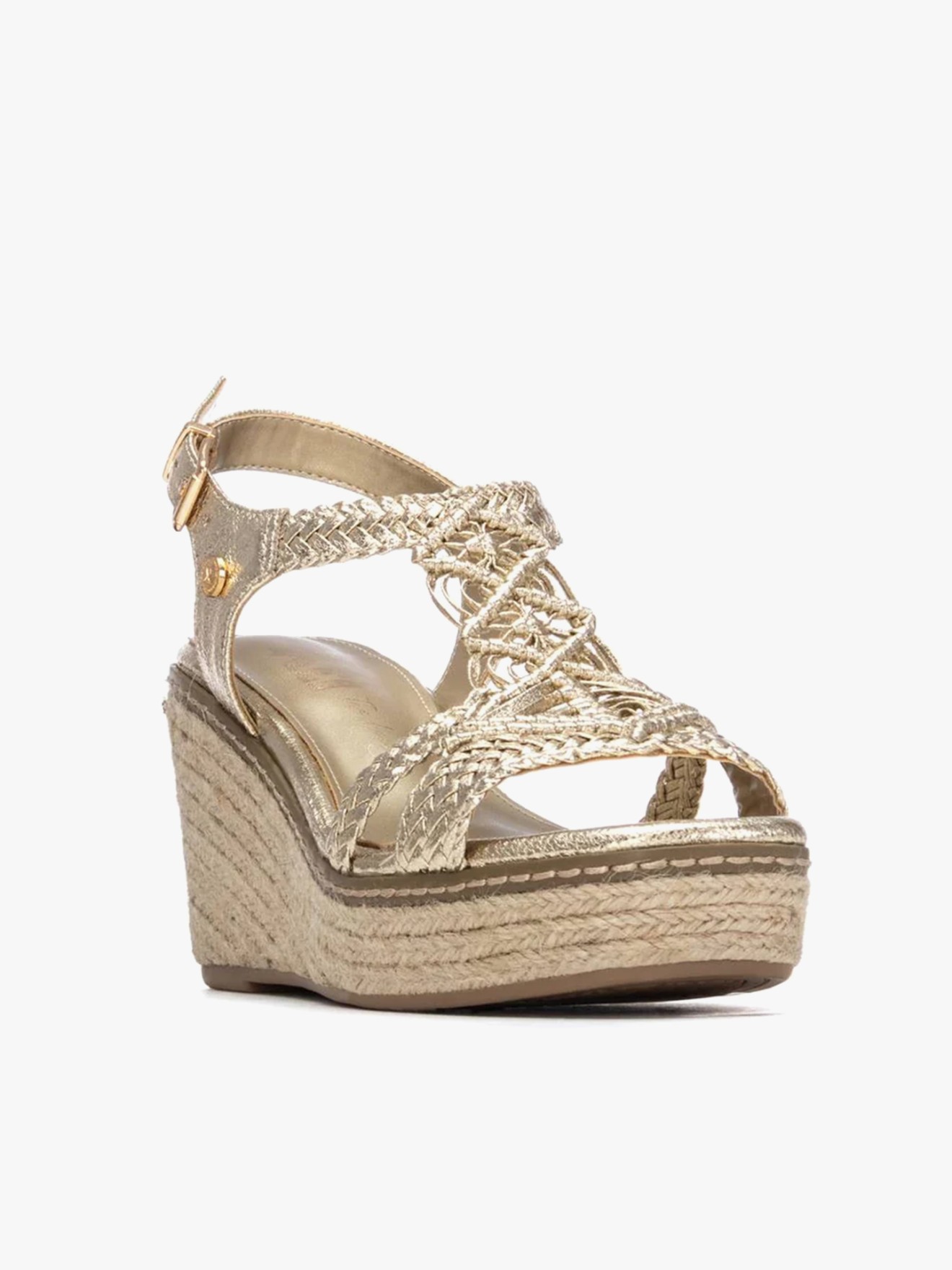 Sand�lias de Cunha com Tiras Tran�adas