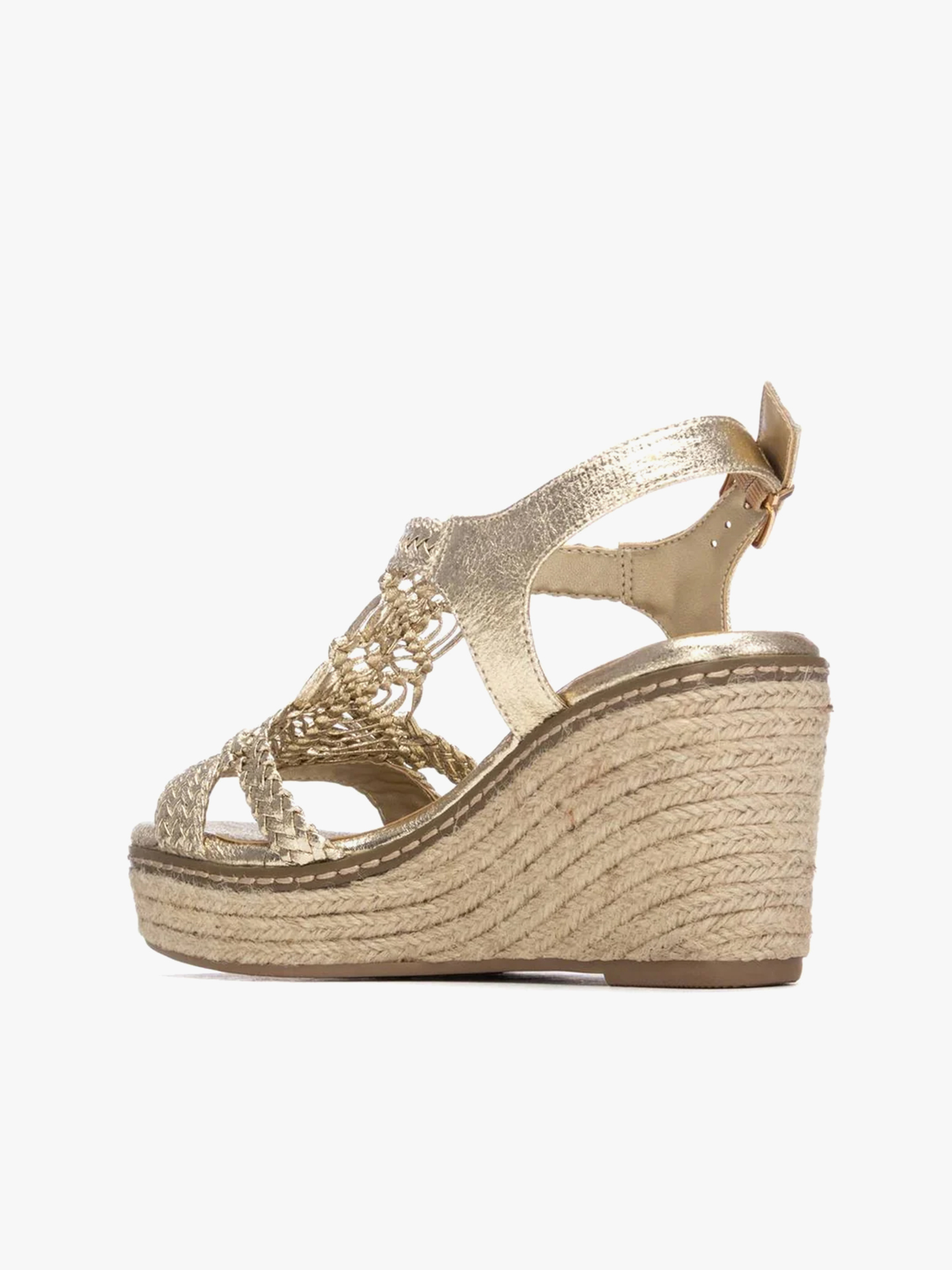 Sandálias de Cunha com Tiras Trançadas