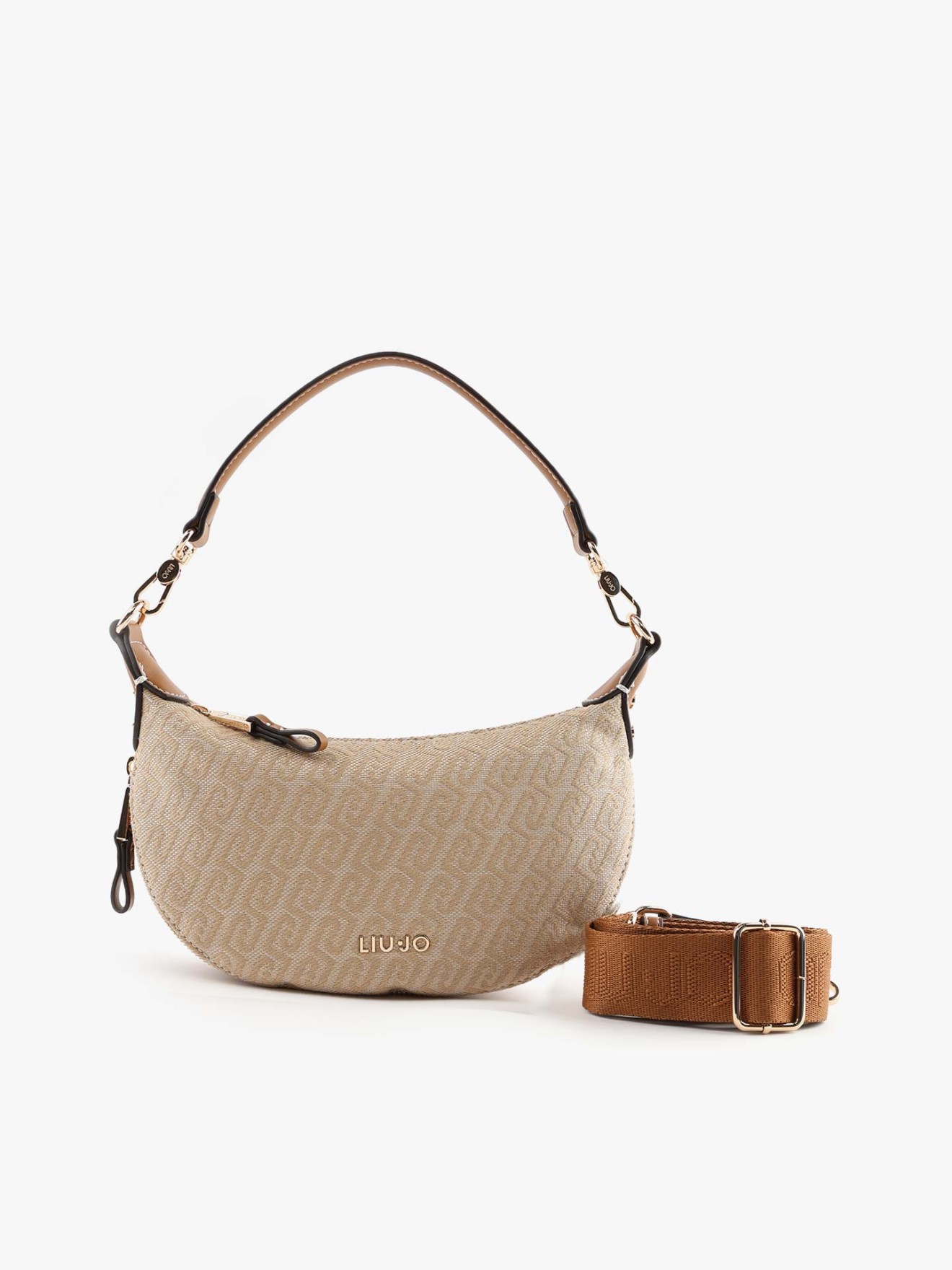 Mala de Ombro com Padrão Monograma