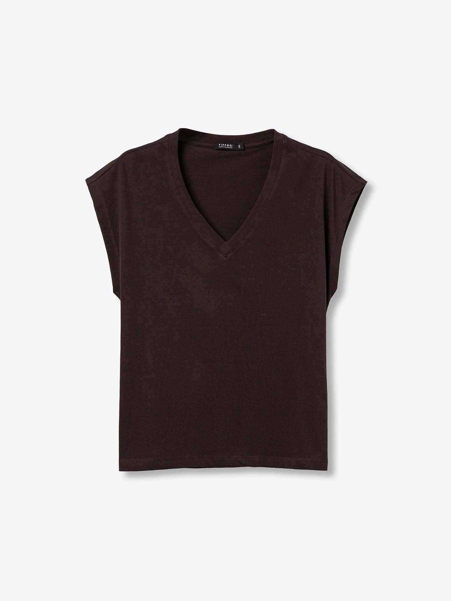 T-shirt com Decote em V