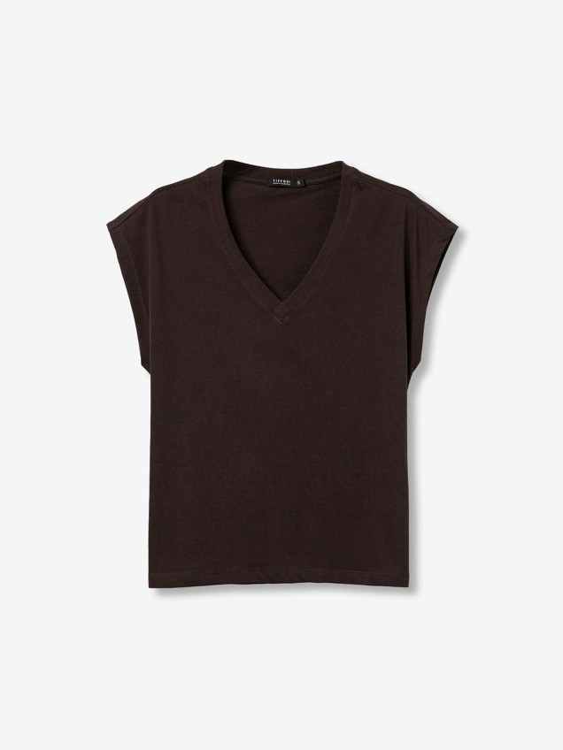 T-shirt com Decote em V