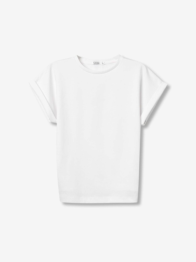 T-shirt com Manga Dobrada