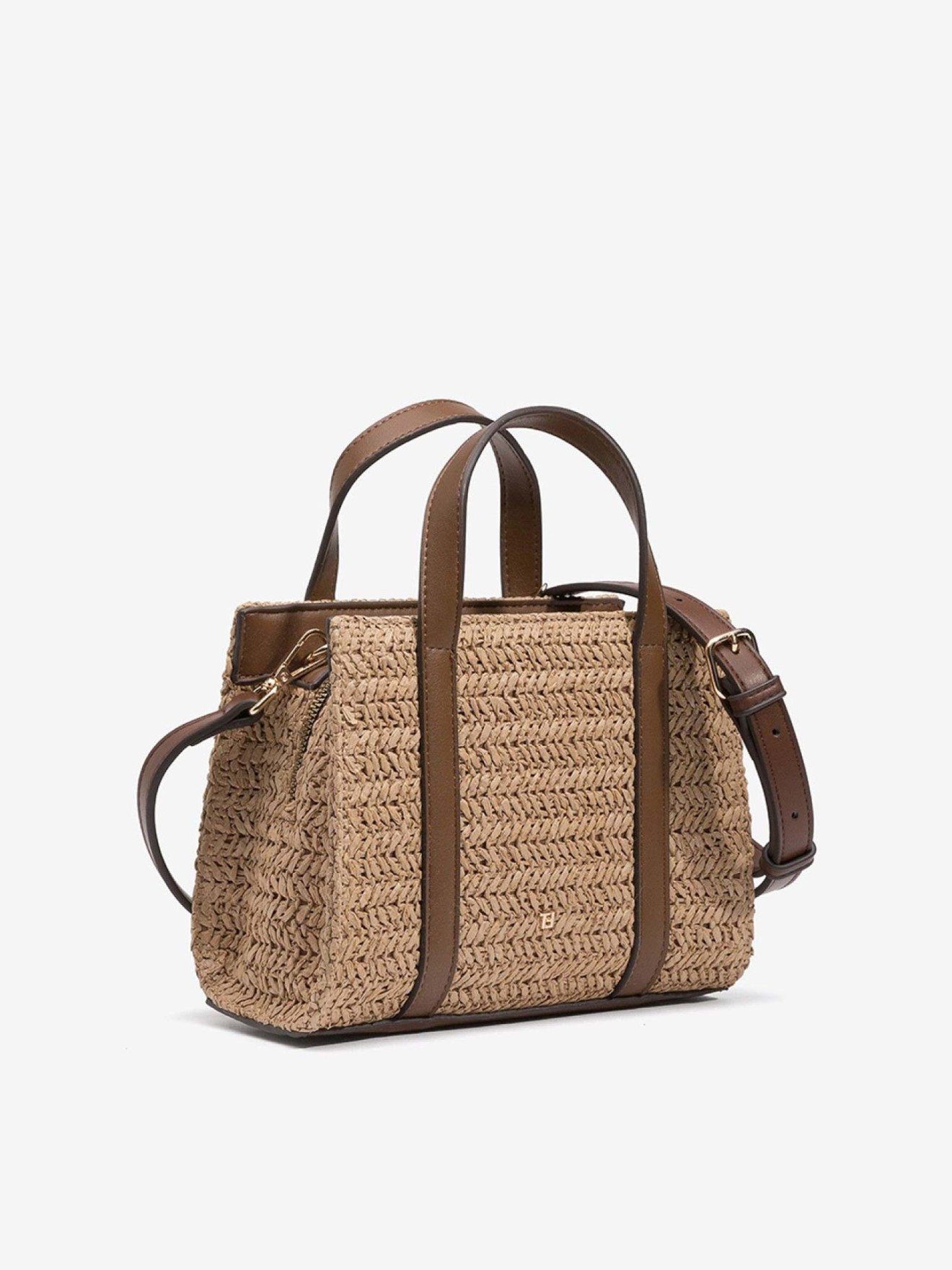 Mala Tote Pequena com Efeito Trançado