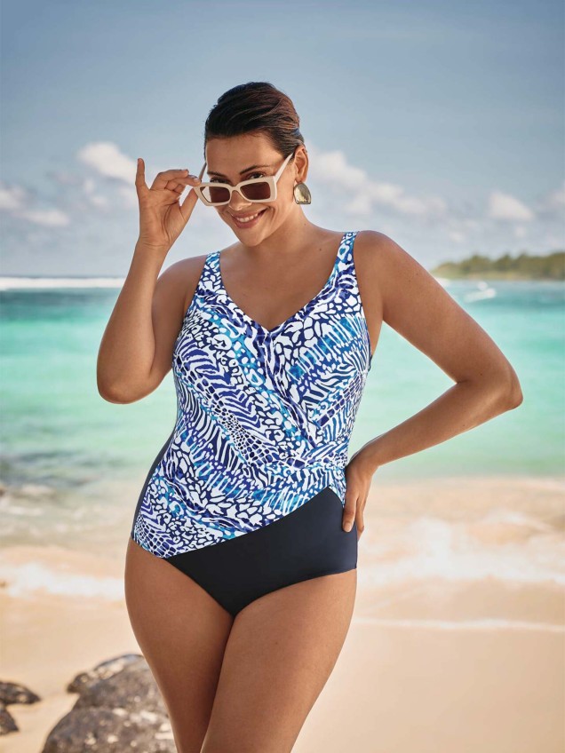 Fato de Banho com Decote em V Cruzado