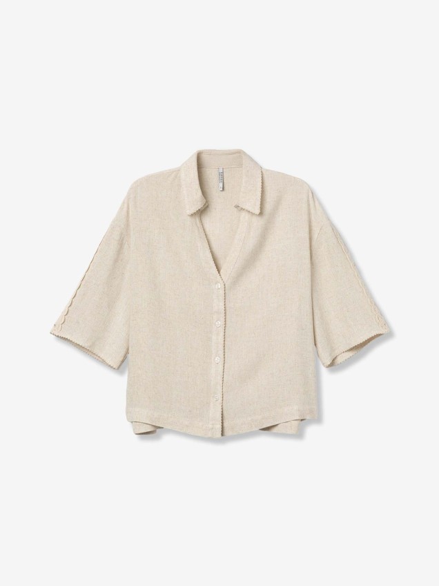 Camisa com Manga a Tr�s-Quartos