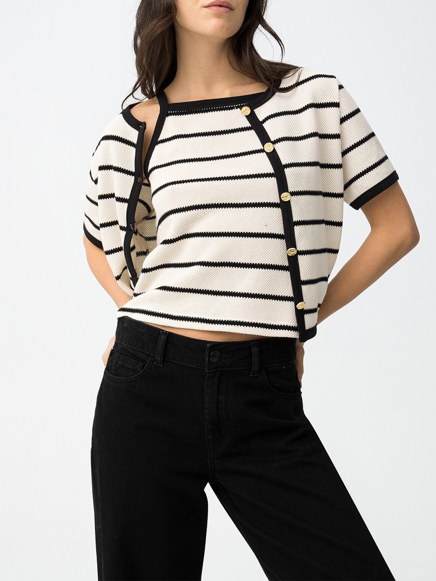 Conjunto de Malha às Riscas