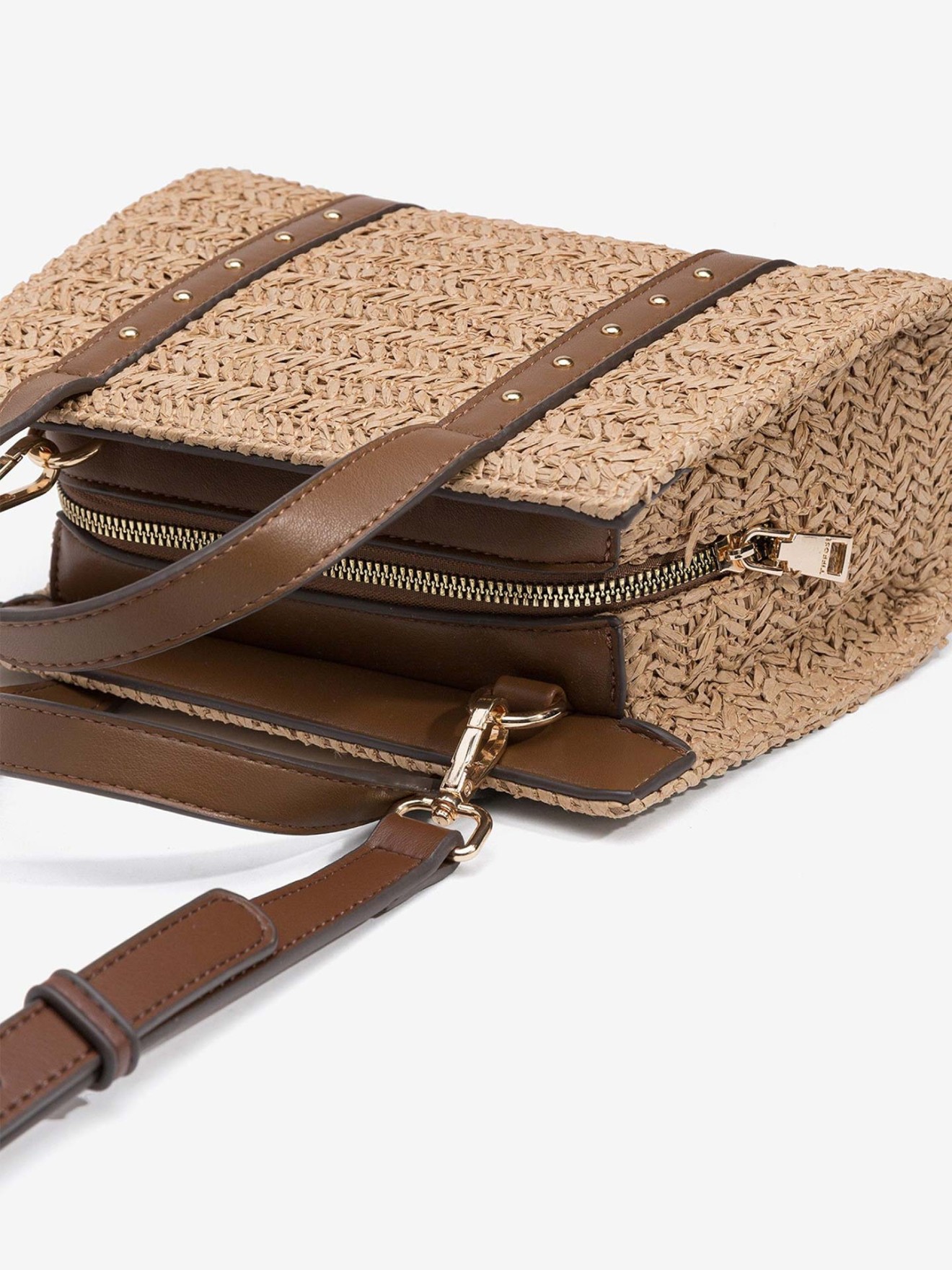 Mala Tote Pequena com Efeito Trançado