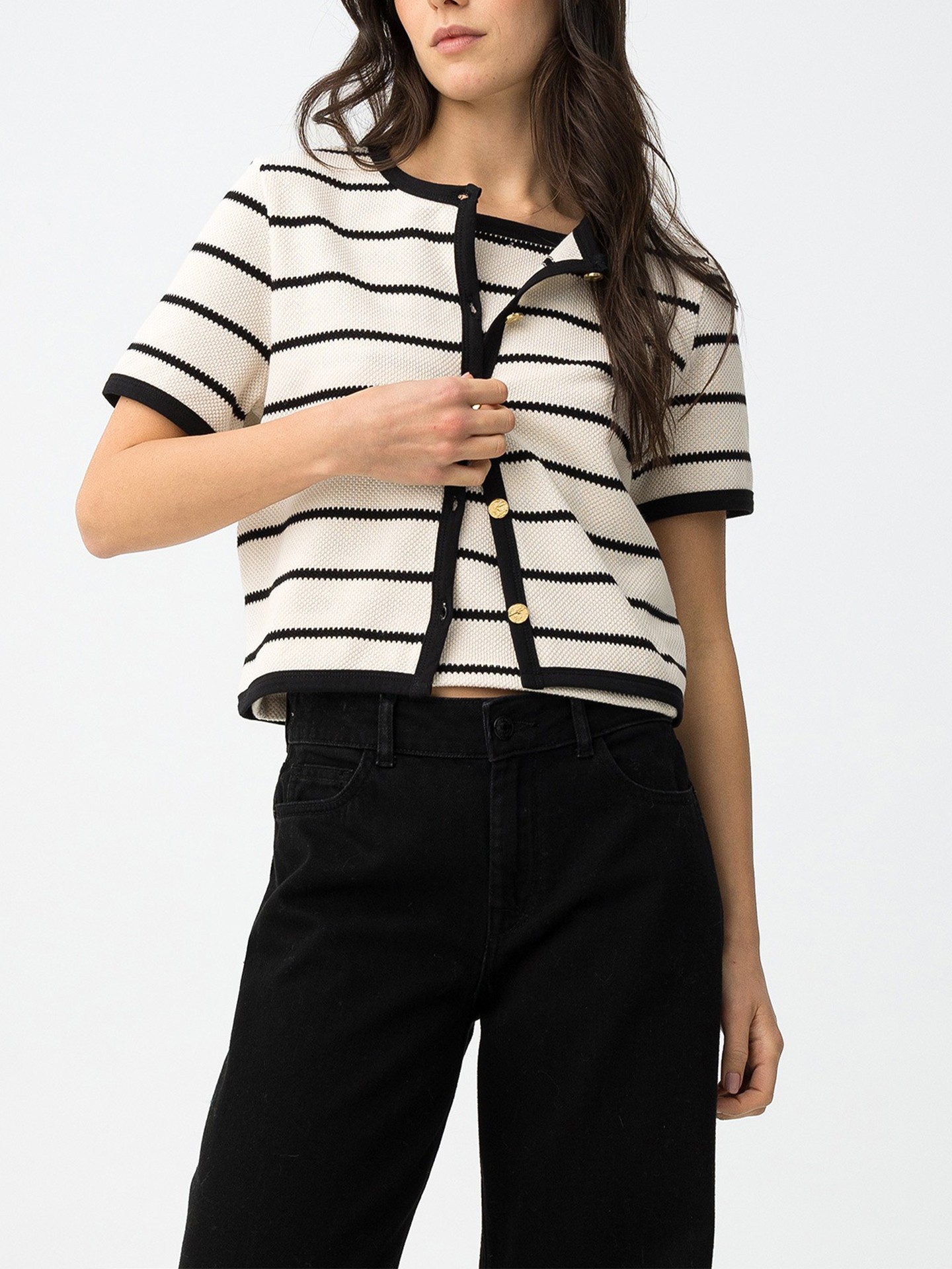 Conjunto de Malha às Riscas