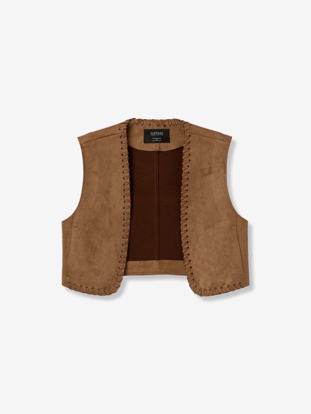 Colete Curto Efeito Camur�a