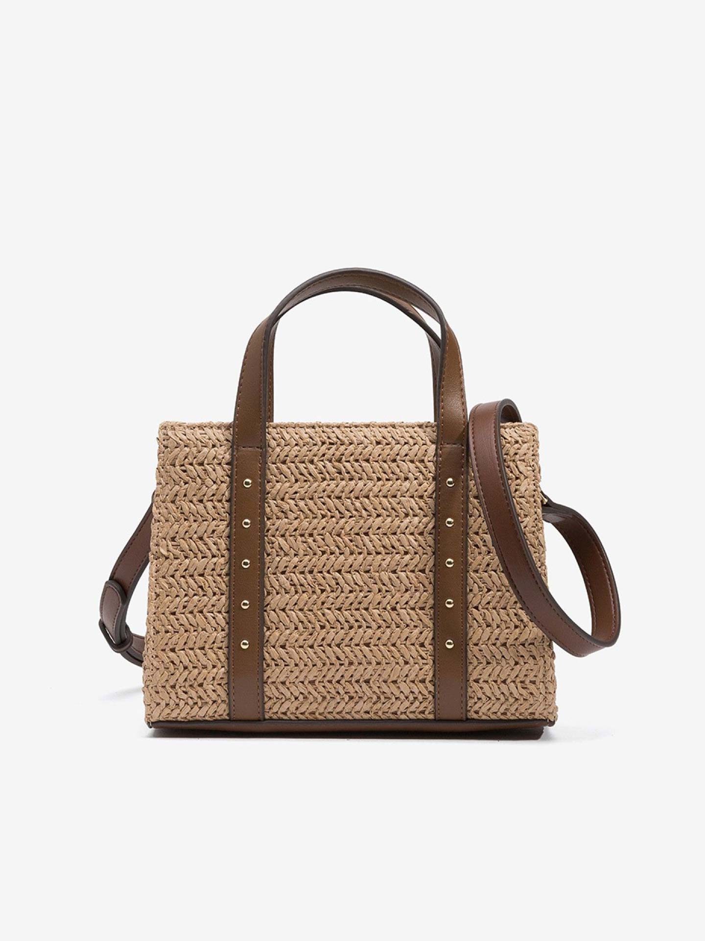 Mala Tote Pequena com Efeito Trançado