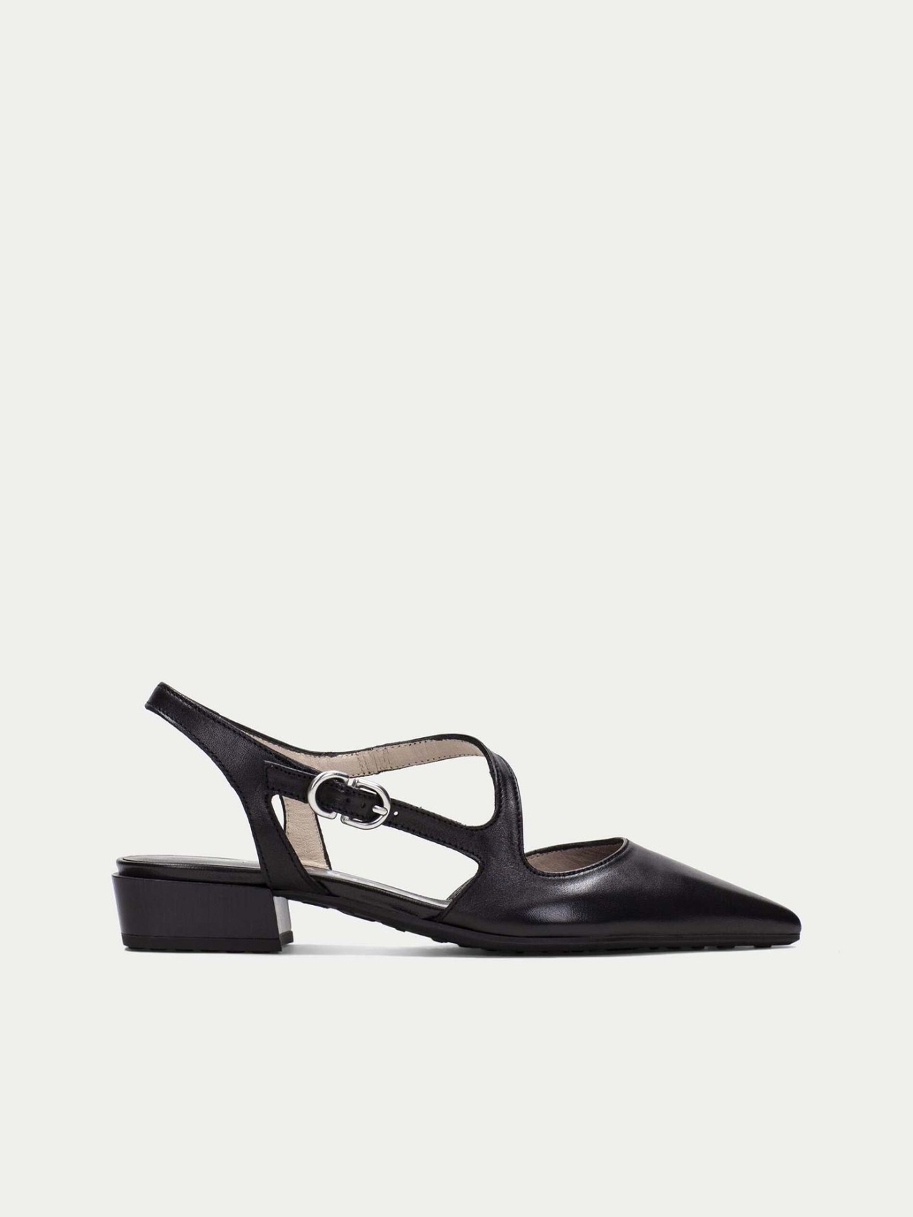 Sapatos Slingback em Pele