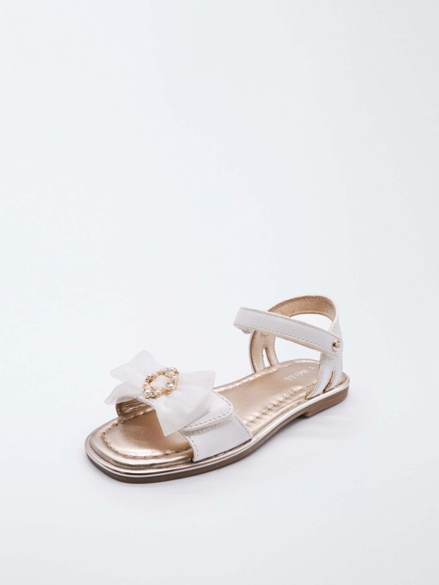 Sandálias de Pele com Laço