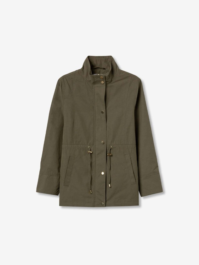 Parka com Gola Subida e Cintura Ajust�vel