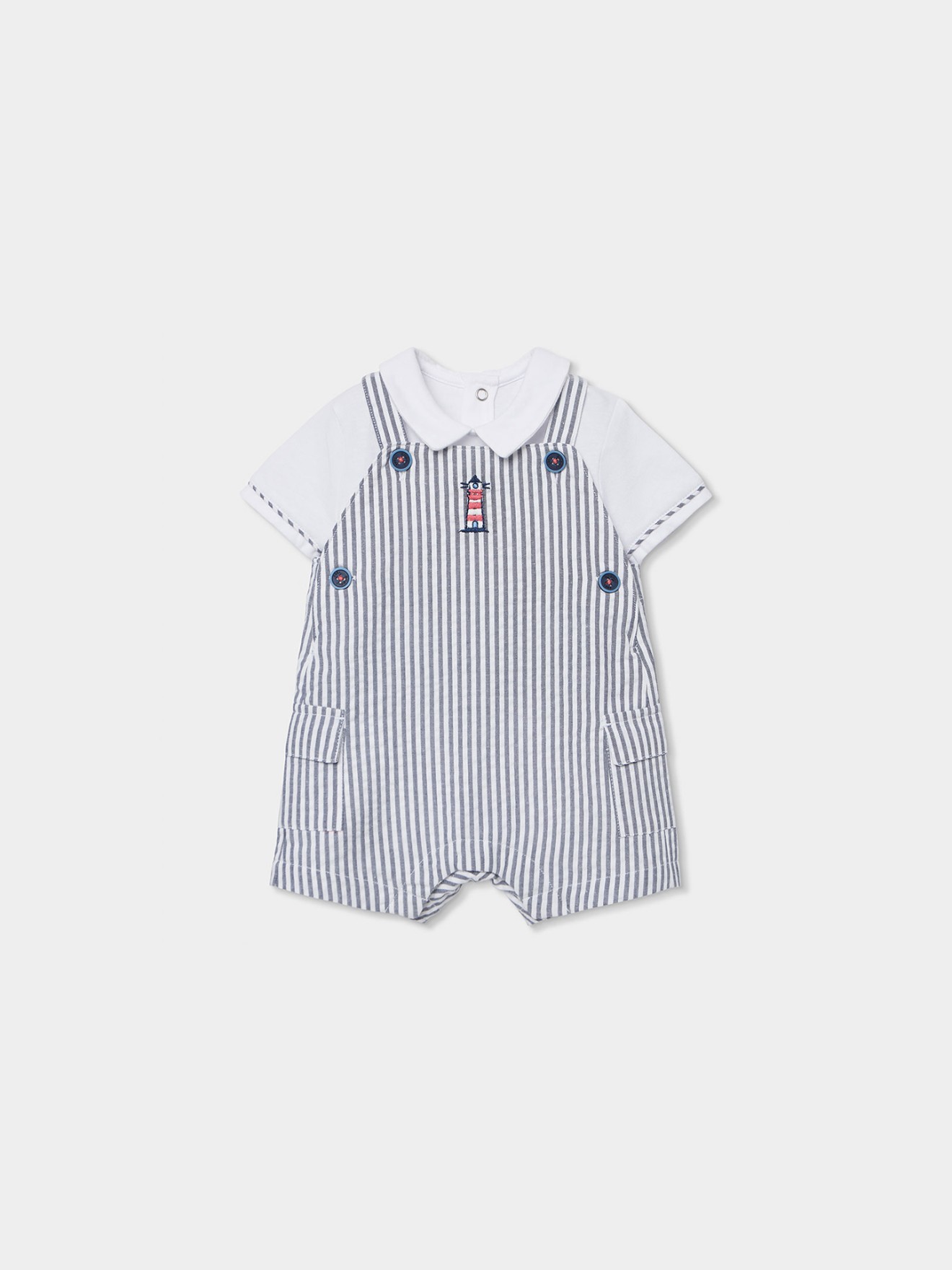 Conjunto de Jardineiras e Body