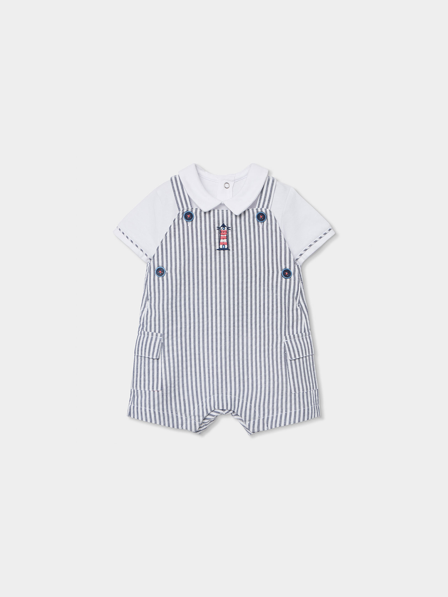 Conjunto de Jardineiras e Body
