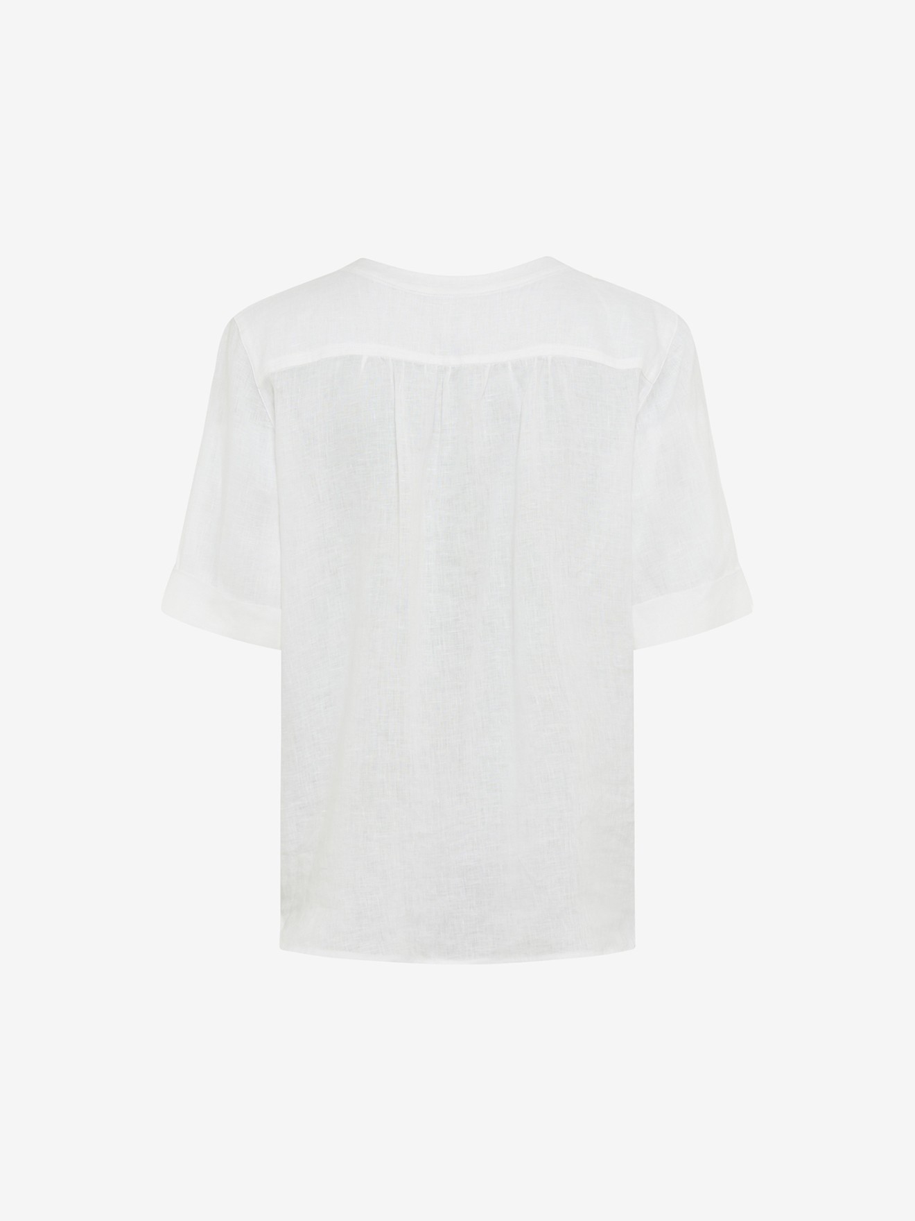 Blusa de Linho com Decote em V