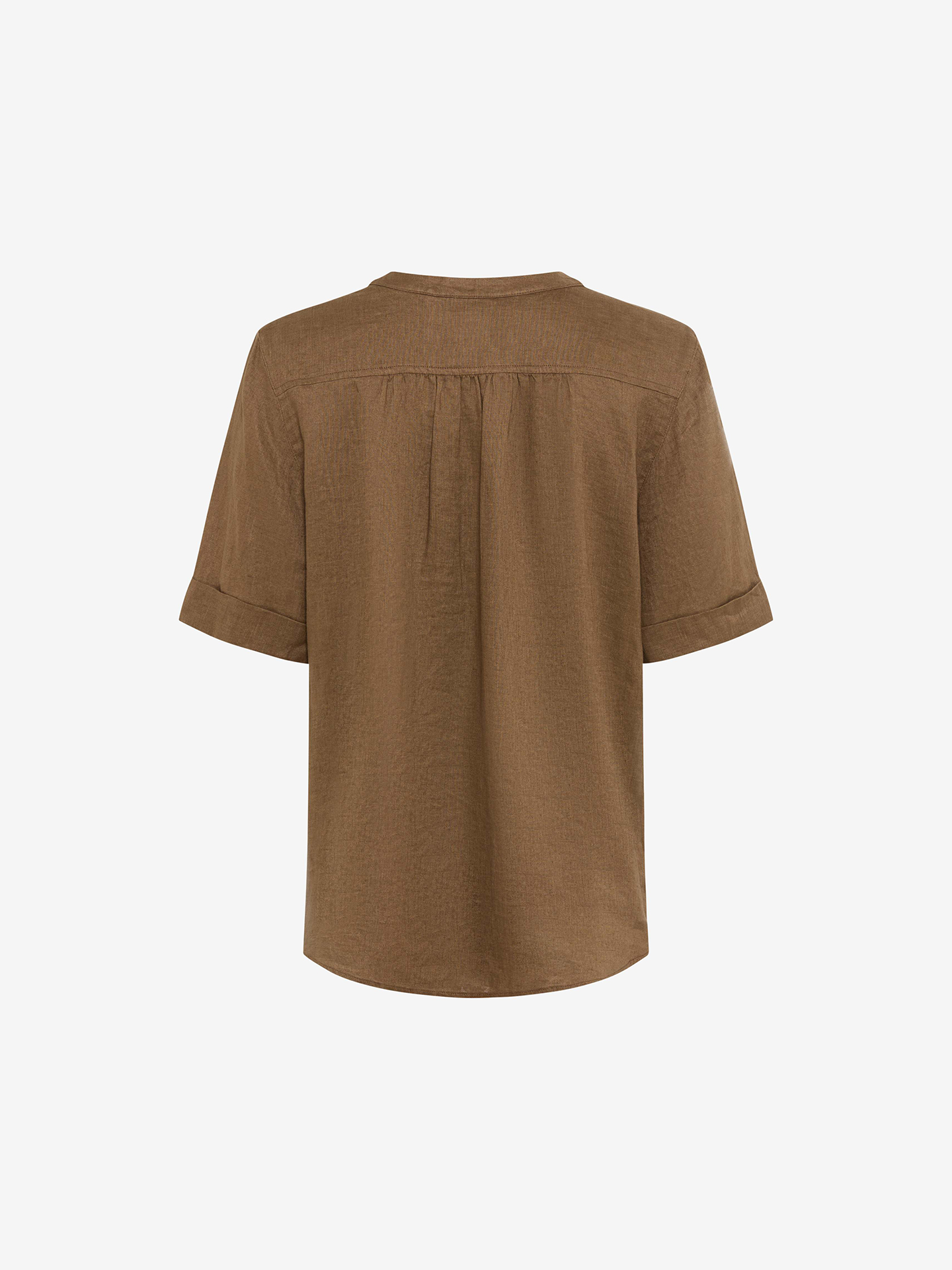 Blusa de Linho com Decote em V